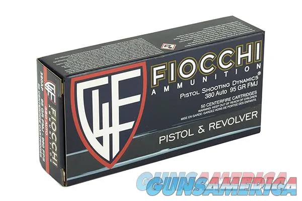 1000 round Case Fiocchi 95gr. .380acp FMJ Ammunition 380 380ACP 380AP