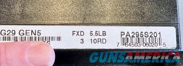 Glock G29 Gen5 10mm 10+1 NIB PA295S201 29 Free Shipping Made in Austria