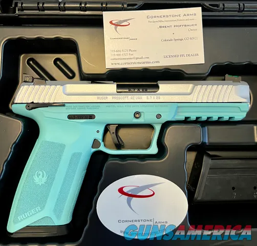 Ruger 57 5.7x28mm 5.7" 20+1 NIB 16406 TALO Turquoise / Silver SALE