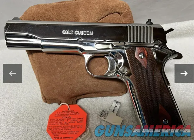 Colt 1911 Custom Government .45 ACP Bright Stainless Steel Boxed