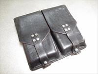 RARE AUSTRIAN FAL  MILITARY LEATHER STG58 DUAL MAG POUCH/1950'S / 60'S