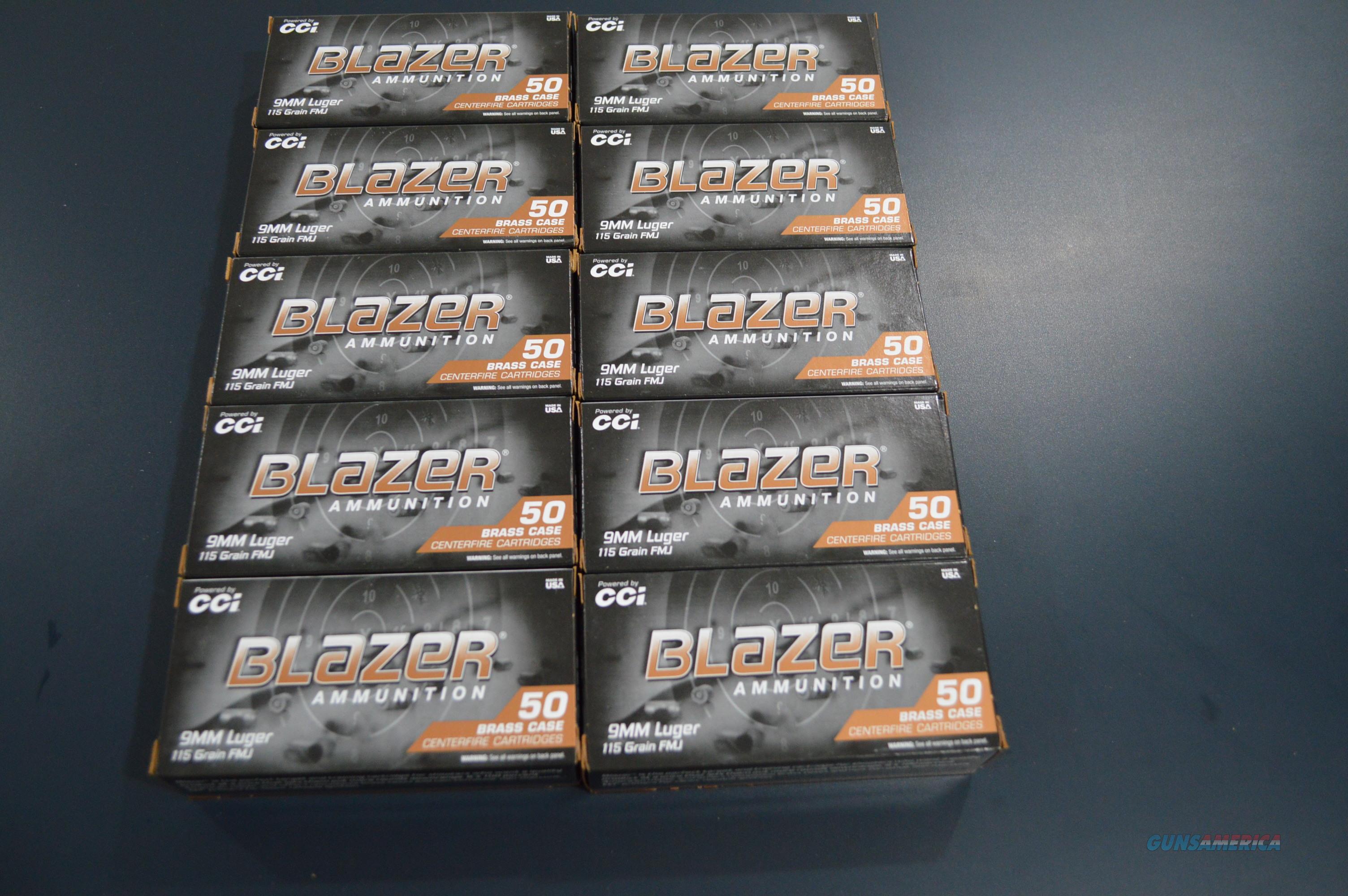 9mm Ammo 115gr Blazer Brass 500 Rou... for sale at
