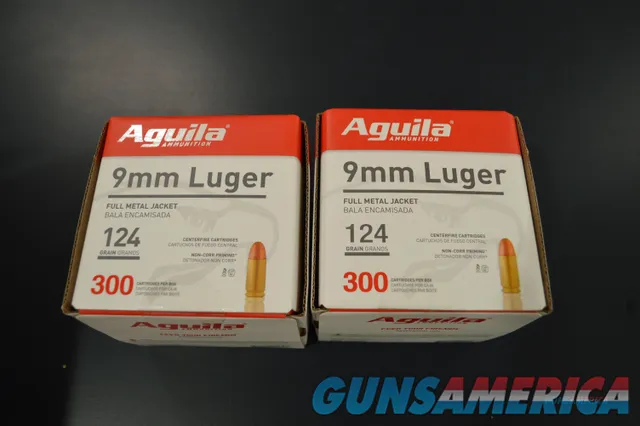 Aguila 9mm Ammo 124gr RN FMJ 600 Rounds 