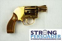 Never Fired Set  Gold Plated SW Airweight .38 Hammerless Img-1