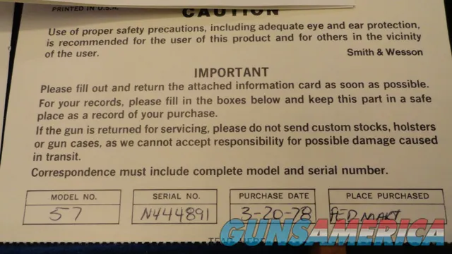 Smith & Wesson Model 57 8 38-inch Barrel Blue Plus Extras