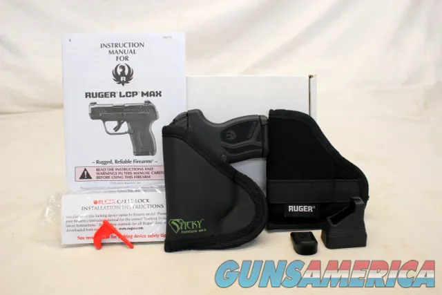 Ruger LCP MAX semi-automatic pistol .380ACP Box Manual (2) Pouches