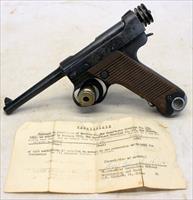 WWII Japanese NAMBU Pistol w/ BRING BACK PAPERS, PHOTO, MEDAL & HOLSTER 
