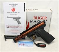 Ruger MKIV LITE 22/45 semi-automatic pistol ~ .22LR ~ Orange Slide BOX & MANUAL