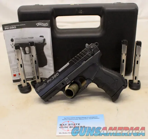 Walther PK380 semi-automatic pistol ~ .380ACP ~ Case Manual & (5) 10rd Magazines
