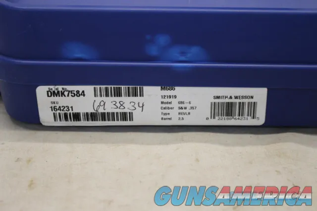 Smith & Wesson 686-6 SNUB NOSE 2.5" Revolver STAINLESS STEEL Box Manual Keys 164231