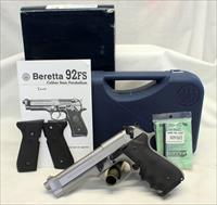 Beretta Model 92FS semi-automatic pistol  Stainless  9mm  Original Box, Manual & 2 Magazines Img-1