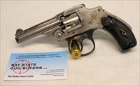 Smith & Wesson SAFETY HAMMERLESS revolver  .32 s&w  LEMON SQUEEZER / NEW DEPARTURE  Nickel  Img-1