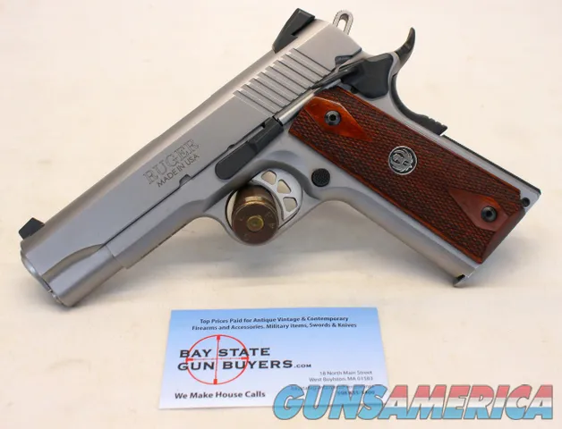 Ruger SR1911 semi-auto pistol 45ACP Stainless w/ Wood Grips 4.25"