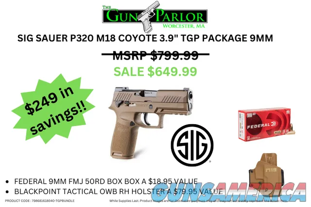 Sig Sauer SIG SAUER P320 M18 COYOTE 3.9" TGP PACKAGE 9MM