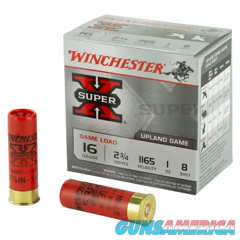 Winchester Winchester WINCHESTER SUPERX GAME LOAD 2.75" #8 16GAUGE 250RD CASE