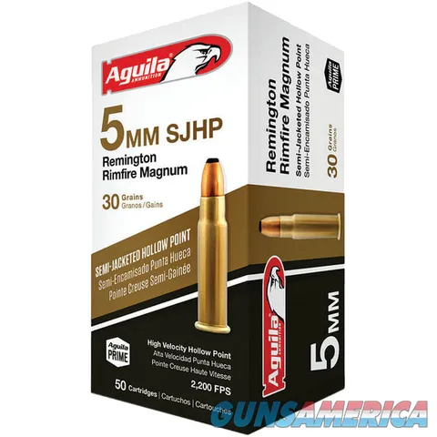 Aguila AGUILA 5MM 30 GRAIN SEMI-JACKETED HOLLOW POINT 50 ROUND BOX