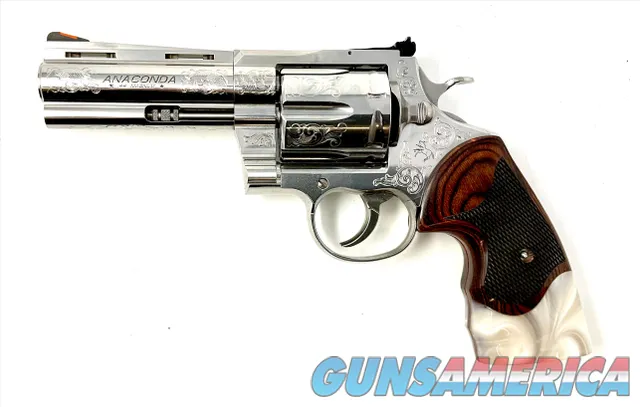 Colt LIMITED EDITION CUSTOM COLT ANACONDA HAND ENGRAVED W/ ROSEWOOD PEARL GRIPS 44MAG
