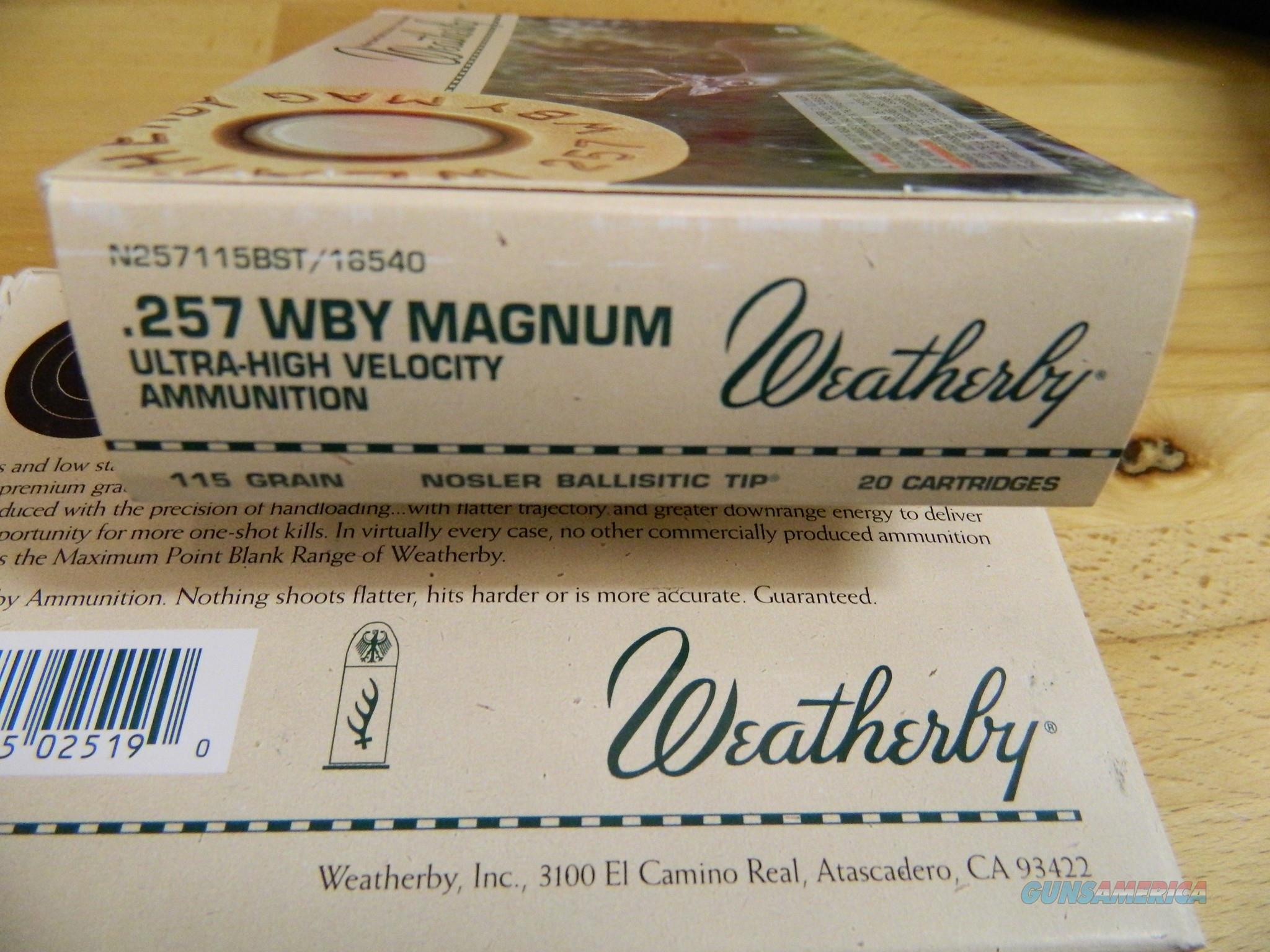 Weatherby .257 WBY Magnum 115 Gr 2... for sale at Gunsamerica.com ...