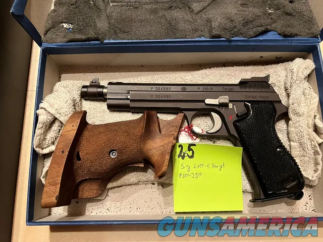 Rare Swiss SIG P210-5 “Target” Pistol 9mm, Box, Target, Manual, extra adj orthopedic NILL grip 