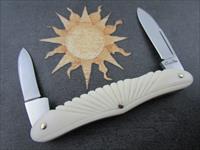 Joel Chamblin Custom Handmade Gorgeous Carved Gentlemans 2 Blade Folder Img-1