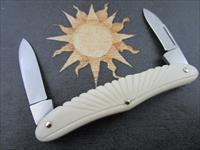 Joel Chamblin Custom Handmade Gorgeous Carved Gentlemans 2 Blade Folder Img-5