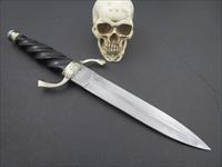 Jones Custom Knives Gorgeous Damascus Fancy Dagger with Turquoise Img-4