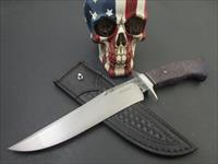 Mozolic Knives Hand Forged W2 Fighter / Bowie With Dyed Purple Maple Handle  Img-1