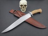 Mozolic Knives Gorgeous 14 1/2 Inch Black Ash Burl Fighter / Bowie Img-1