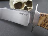 Mozolic Knives Gorgeous 14 1/2 Inch Black Ash Burl Fighter / Bowie Img-2