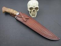 Mozolic Knives Gorgeous 14 1/2 Inch Black Ash Burl Fighter / Bowie Img-5