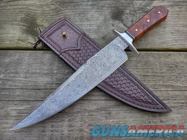 Mozolic Knives Incredible Coffin Handle Damascus Ironwood Fighter Bowie