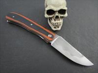 Mozolic Knives  Hand Forged W2 Front Flipper Folder With Custom Leather Sheath Img-5