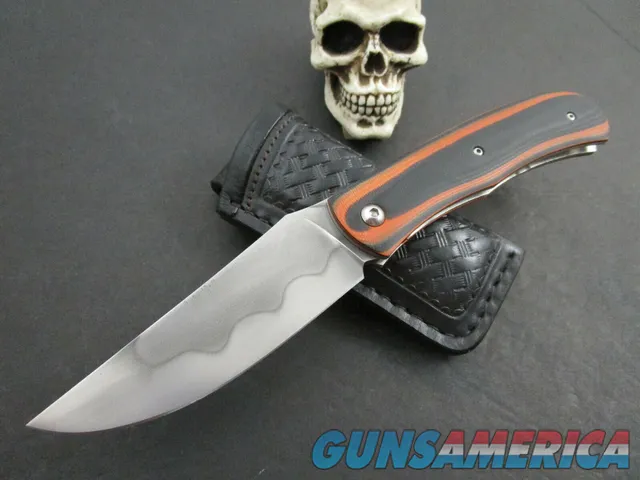 Mozolic Knives Custom Tactical Front Flipper Folder w Custom Leather Sheath