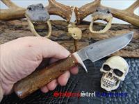 Willard Smity Smith Custom Handmade Hand Forged Cable Damascus & Burl EDC / Hunter Img-5
