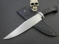 Mozolic Knives Hand Forged W2 Ebony Wood Fighter / Bowie Img-1