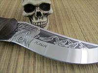 Russian Made Custom Handmade Wolf Etched Knife Img-3