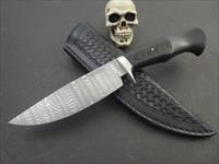 Mozolic Knives Custom Damascus EDC / fighter w/ Black Micarta Img-1