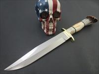 Chuck Stapel Incredible 1 Of 1 Crown Stag Bowie With Signed Custom Stand Img-1