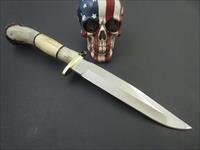 Chuck Stapel Incredible 1 Of 1 Crown Stag Bowie With Signed Custom Stand Img-4