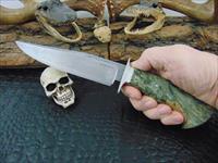 Mozolic Knives Gorgeous Damascus Alder Burl Bowie / Fighter & Custom Sheath Img-4