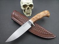 Mozolic Knives Hand Forged Curly Maple Burl Hunting / EDC Knife Img-1