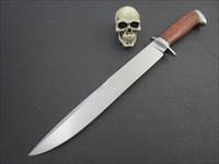 Hix Hand Forged / Kent Hicks JS 17 Inch Amboyna Burl Clip Point Fighter / Bowie Img-1