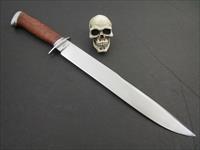 Hix Hand Forged / Kent Hicks JS 17 Inch Amboyna Burl Clip Point Fighter / Bowie Img-3