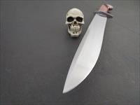 Hix Hand Forged / Kent Hicks JS 17 Inch Amboyna Burl Clip Point Fighter / Bowie Img-5