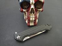 ZT / Zero Tolerance Knives 0452CF with Skull Custom Deep Carry Titanium Pocket Clip Img-5