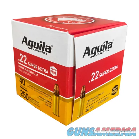 Aguila Ammunition, Rimfire, 22 LR, 40Gr, Solid Point, Hi-Velocity, 250 Rounds Per Box