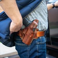 Galco FL212 Fletch High Ride Belt 1911 with 5" Barrel, Steerhide Brown - Right Draw