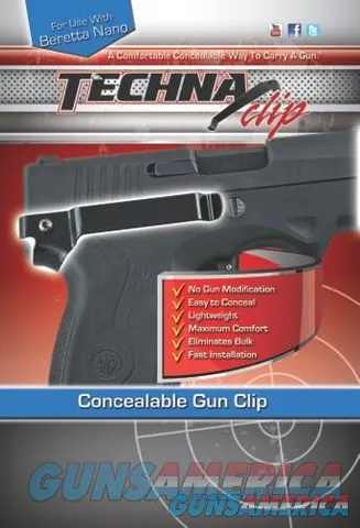 Techna Clip NABR-1 Gun Belt Clip – fits Beretta Nano – Right Side   