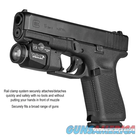 Streamlight, TLR-7A Flex, 500 Lumens, 1.5 Hour Runtime, w/High and Low Switch - fits Most Railed Handguns
