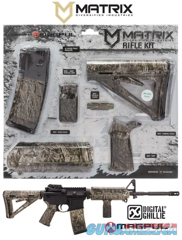 Matrix MAGMIL40GH Magpul Gen 2 AR-15 Carbine Accessory Kit, Ambidextrous - Ghillie Camo - Fits 1.15" Mil-Spec Buffer Tube